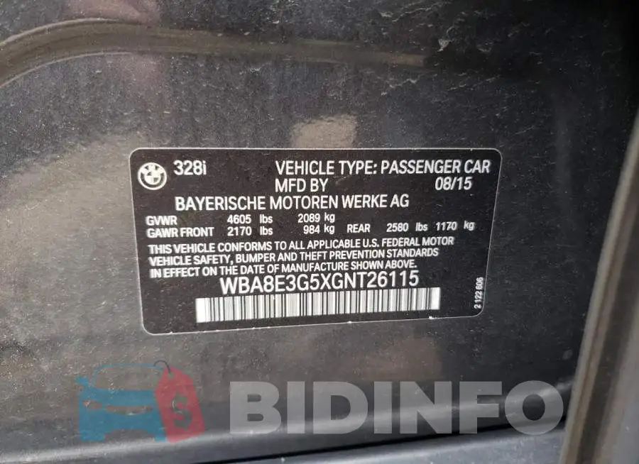 WBA8E3G5XGNT26115 Photo# 10