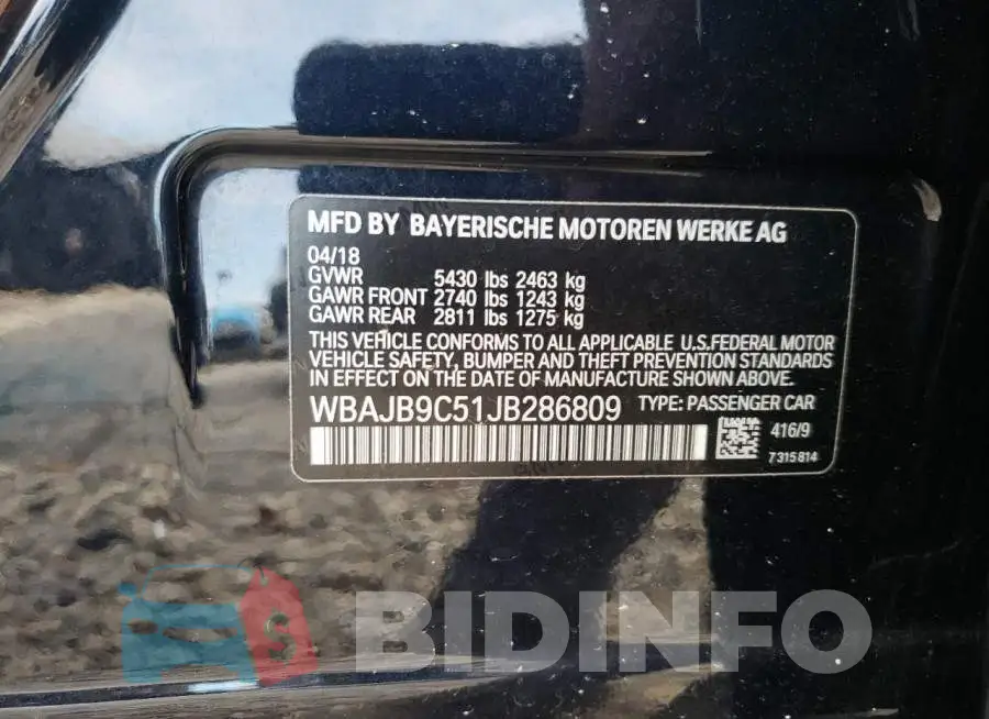 WBAJB9C51JB286809 Photo# 10