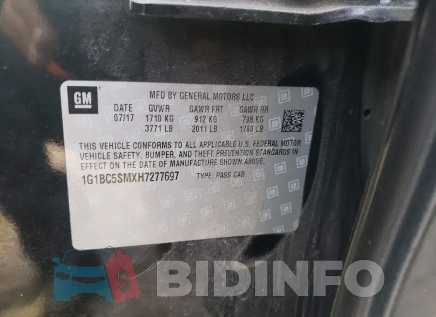 1G1BC5SMXH7277697 Photo# 10