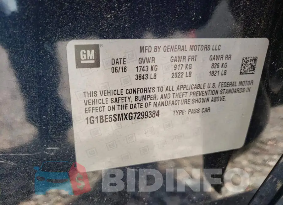 1G1BE5SMXG7299384 Photo# 10