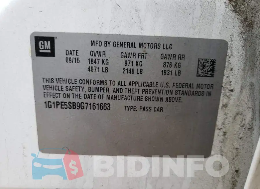 1G1PE5SB9G7161663 Photo# 10