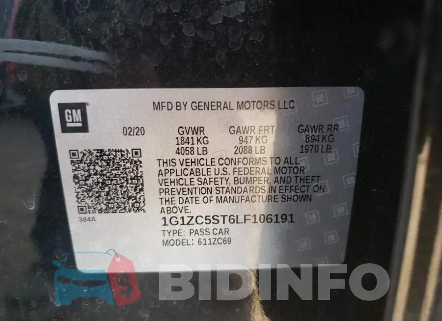 1G1ZC5ST6LF106191 Photo# 10