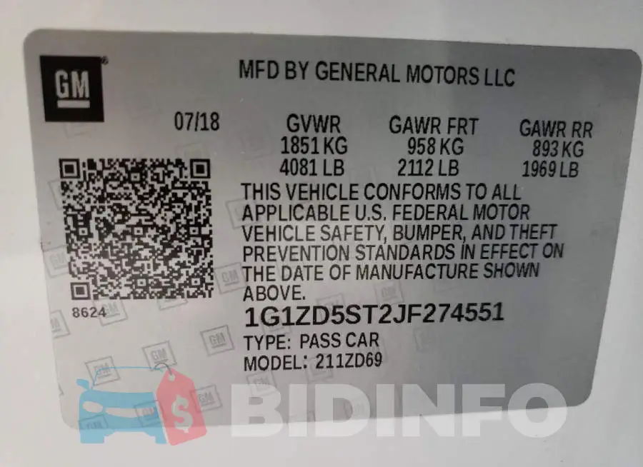 1G1ZD5ST2JF274551 Photo# 10