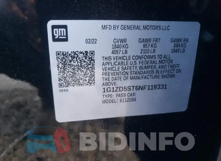 1G1ZD5ST6NF119331 Photo# 10