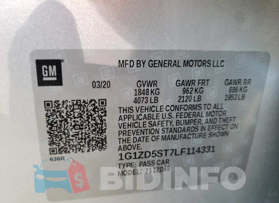 1G1ZD5ST7LF114331 Photo# 10