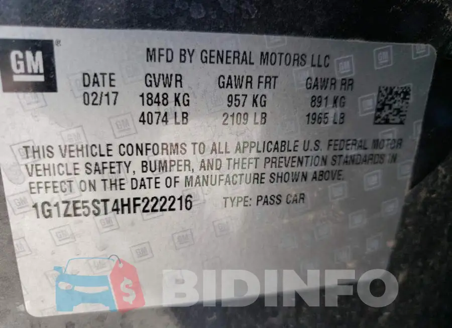 1G1ZE5ST4HF222216 Photo# 10