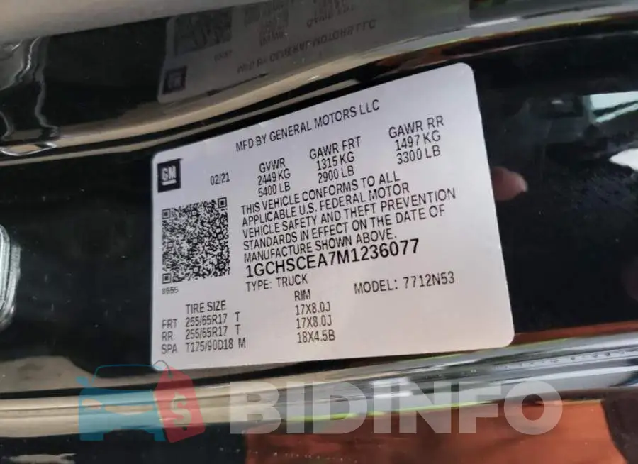 1GCHSCEA7M1236077 Photo# 10