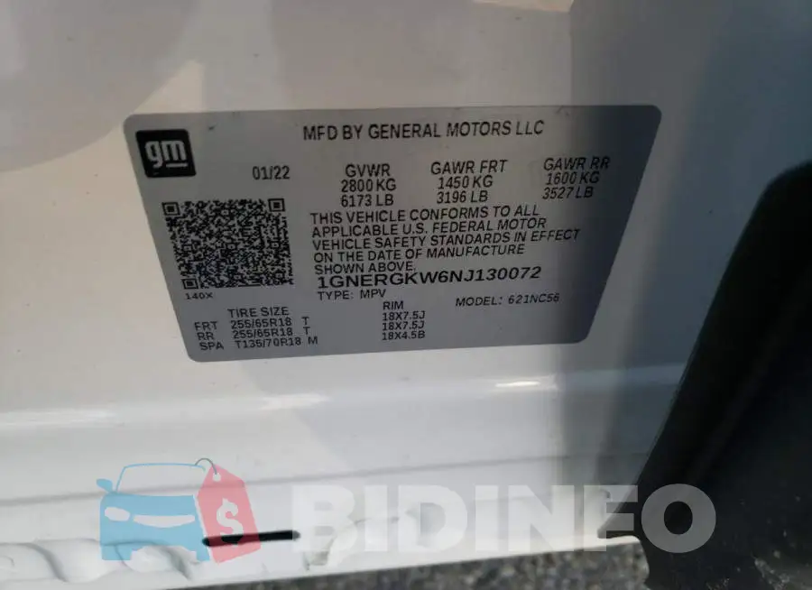 1GNERGKW6NJ130072 Photo# 10