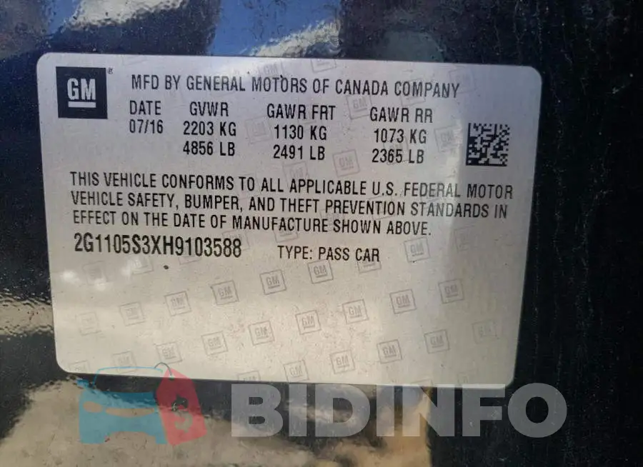 2G1105S3XH9103588 Photo# 10