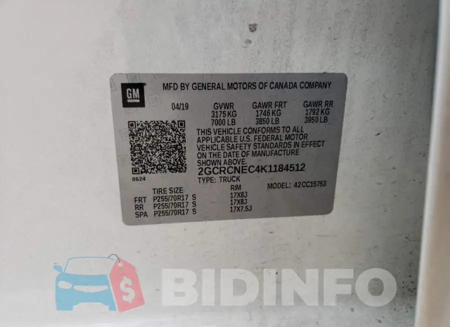 2GCRCNEC4K1184512 Photo# 6
