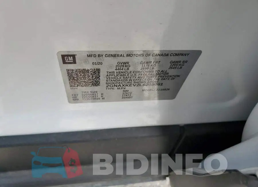 2GNAXKEV2L6208061 Photo# 10