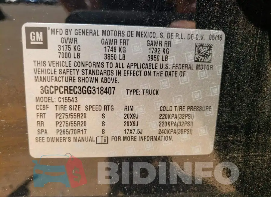 3GCPCREC3GG318407 Photo# 10