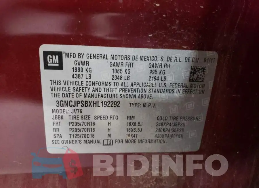 3GNCJPSBXHL192292 Photo# 10