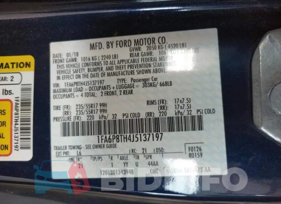 1FA6P8TH4J5137197 Photo# 10