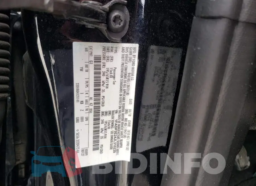1FADP3E24JL310229 Photo# 10