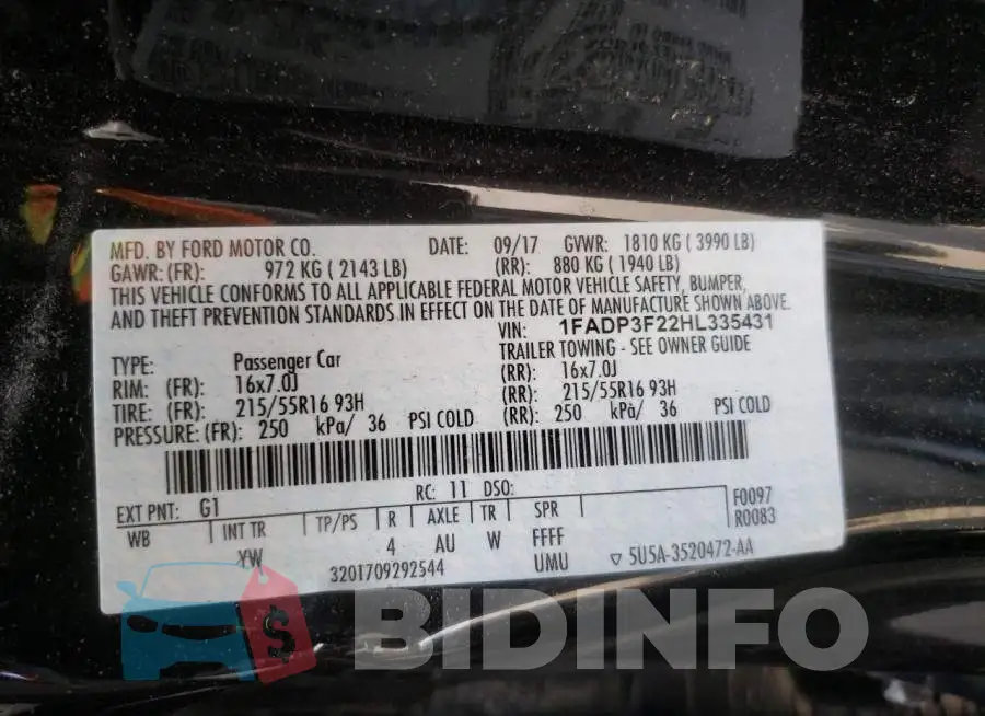 1FADP3F22HL335431 Photo# 10