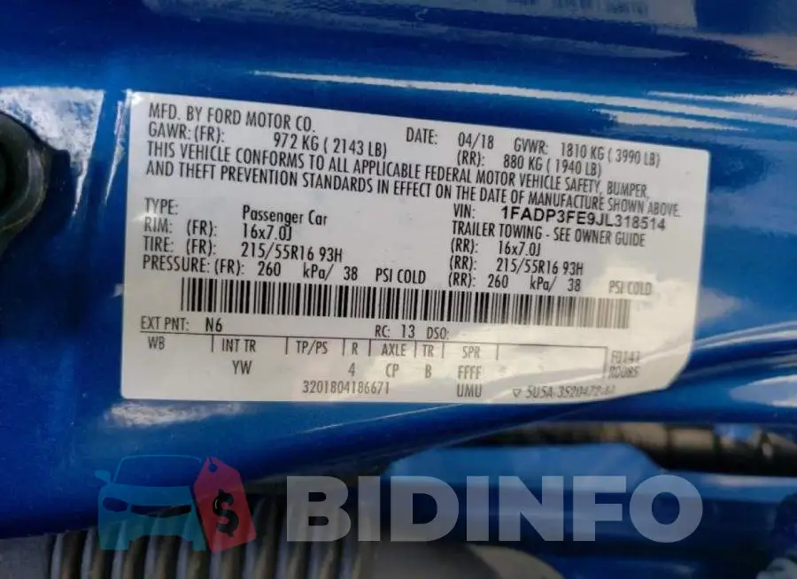 1FADP3FE9JL318514 Photo# 10