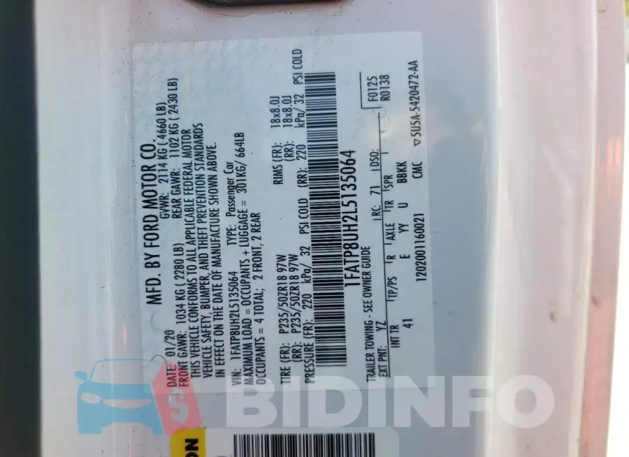 1FATP8UH2L5135064 Photo# 10