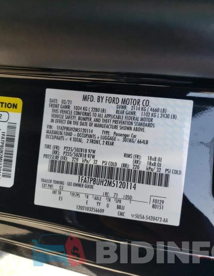 1FATP8UH2M5120114 Photo# 10