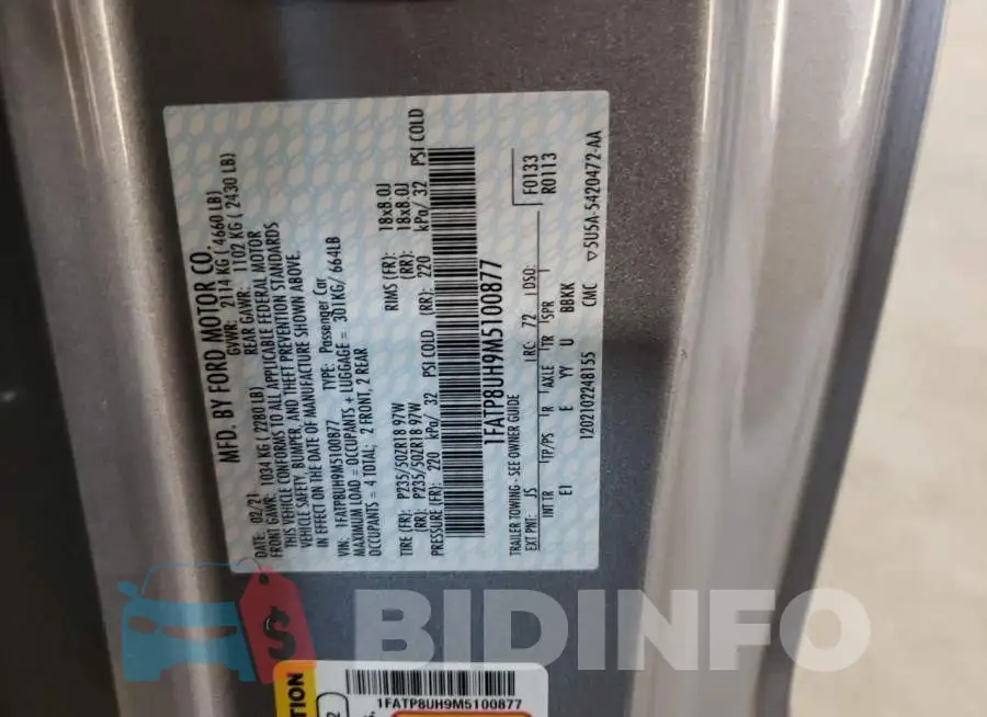 1FATP8UH9M5100877 Photo# 10