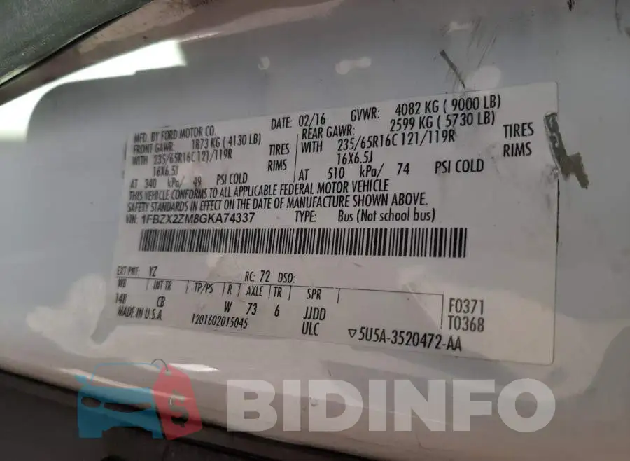 1FBZX2ZM8GKA74337 Photo# 10