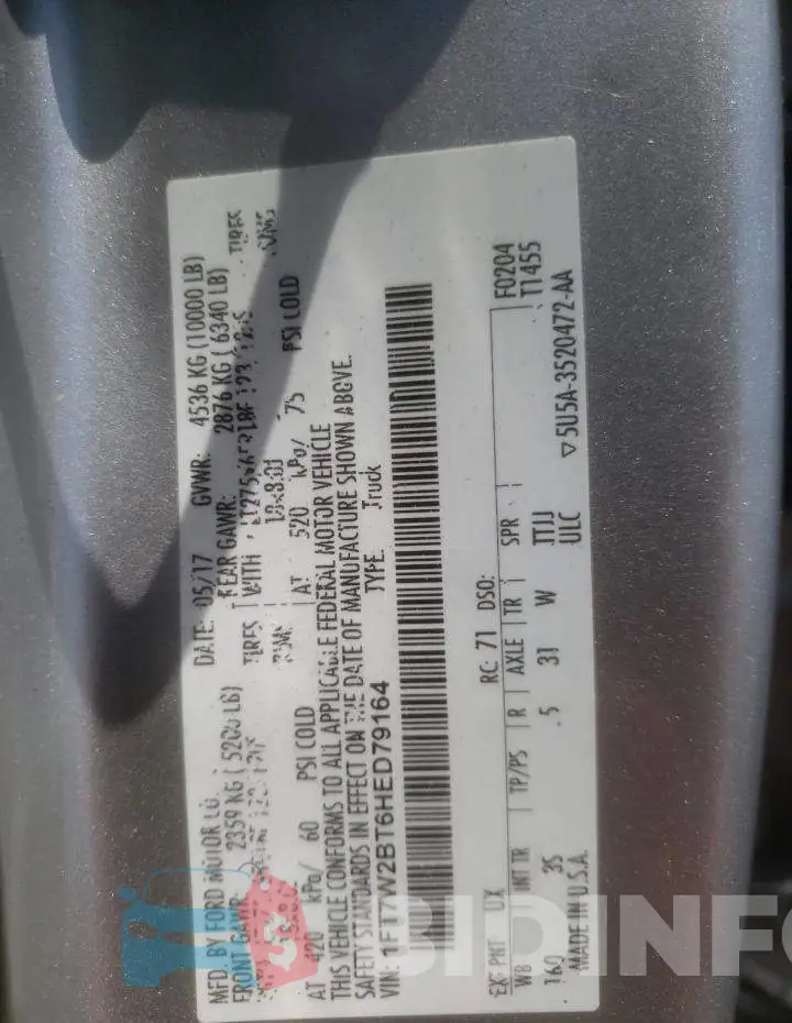 1FT7W2BT6HED79164 Photo# 10