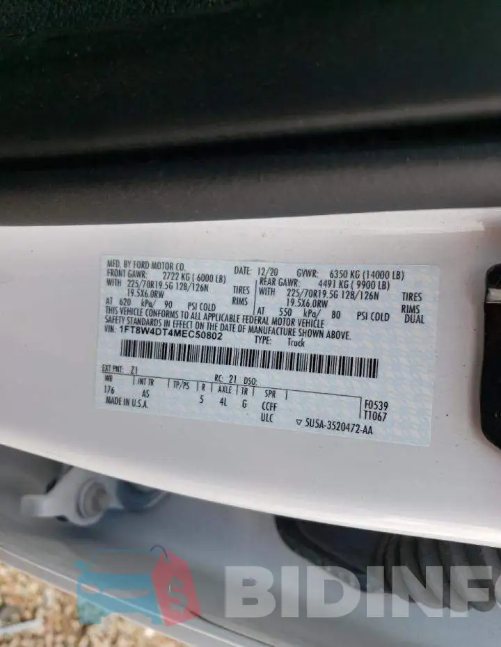 1FT8W4DT4MEC50802 Photo# 10