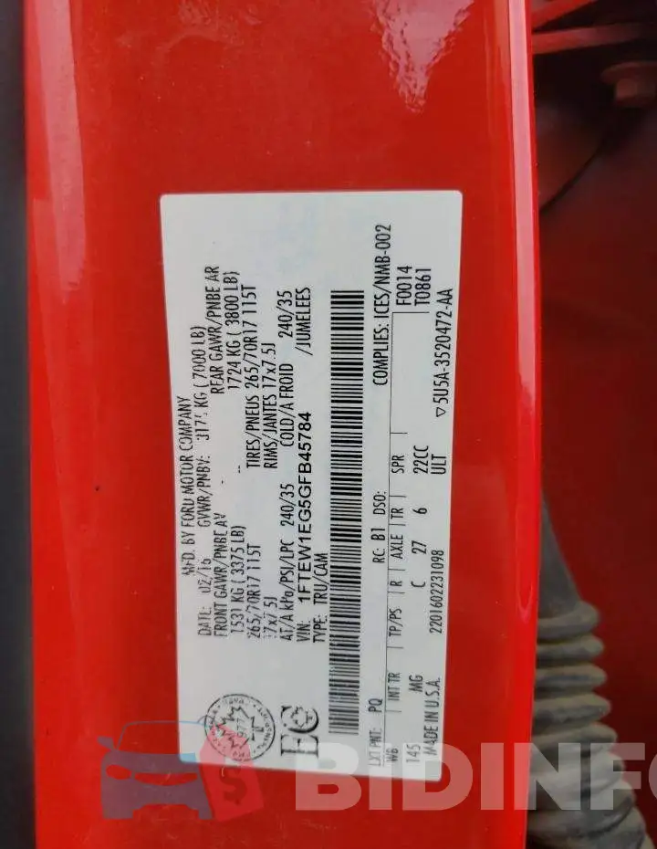 1FTEW1EG5GFB45784 Photo# 10