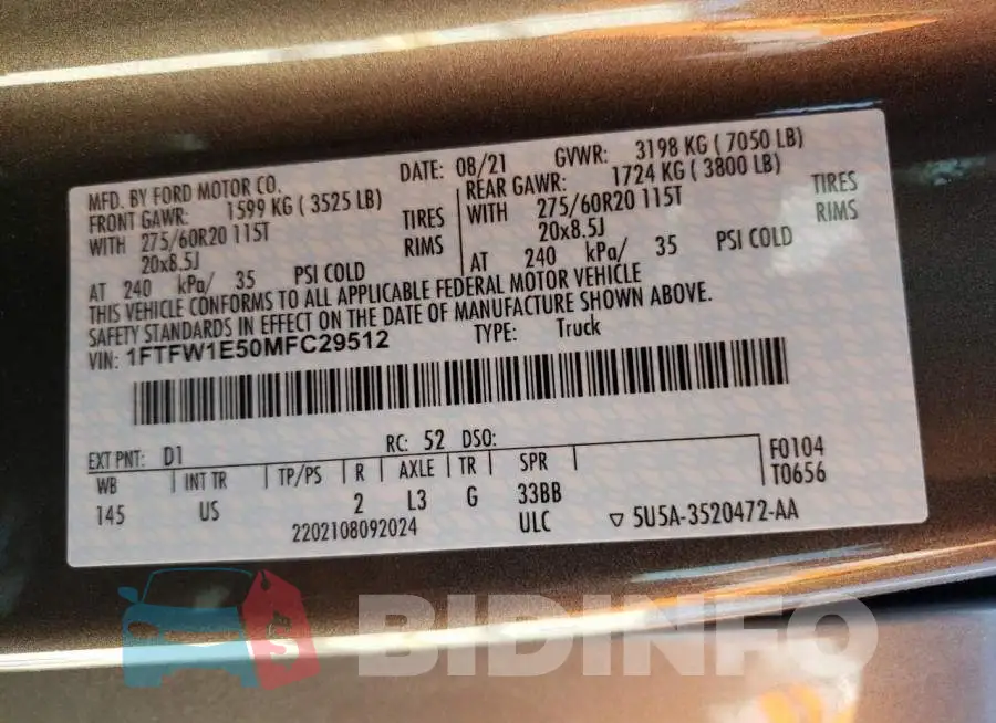 1FTFW1E50MFC29512 Photo# 10