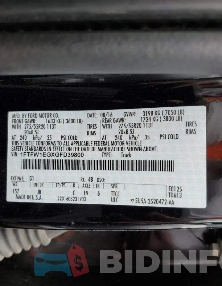 1FTFW1EGXGFD39800 Photo# 10