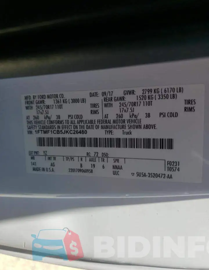 1FTMF1CB5JKC26480 Photo# 10