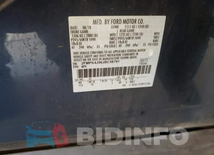 2FMPK4J96JBC58791 Photo# 10