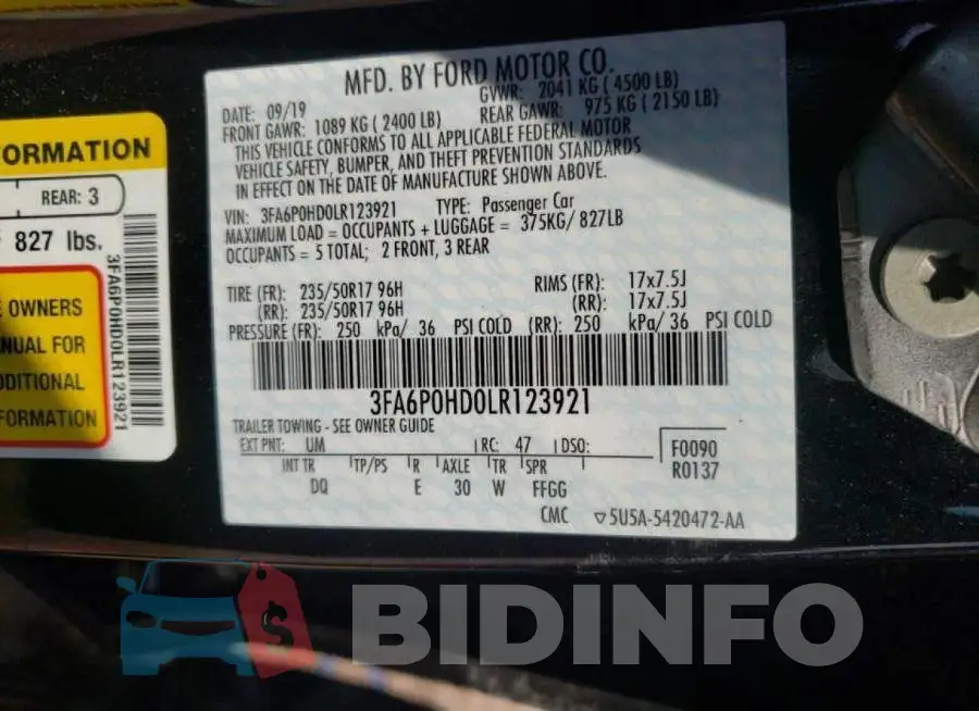 3FA6P0HD0LR123921 Photo# 10