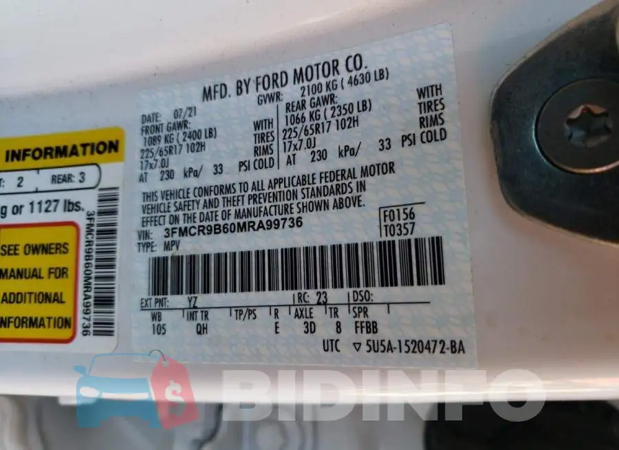 3FMCR9B60MRA99736 Photo# 10