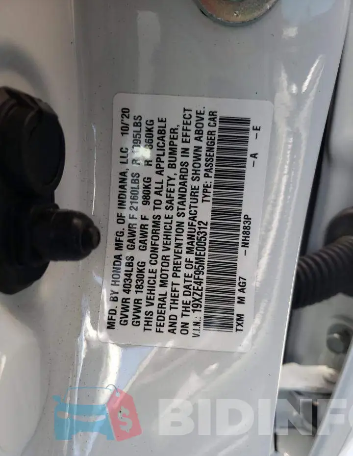 19XZE4F95ME005312 Photo# 10