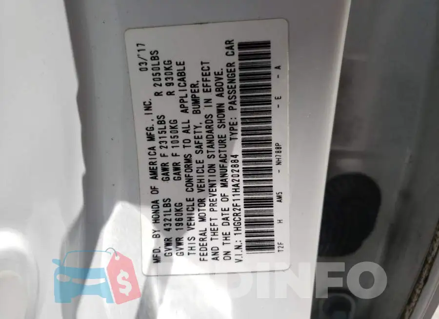 1HGCR2F11HA202884 Photo# 10