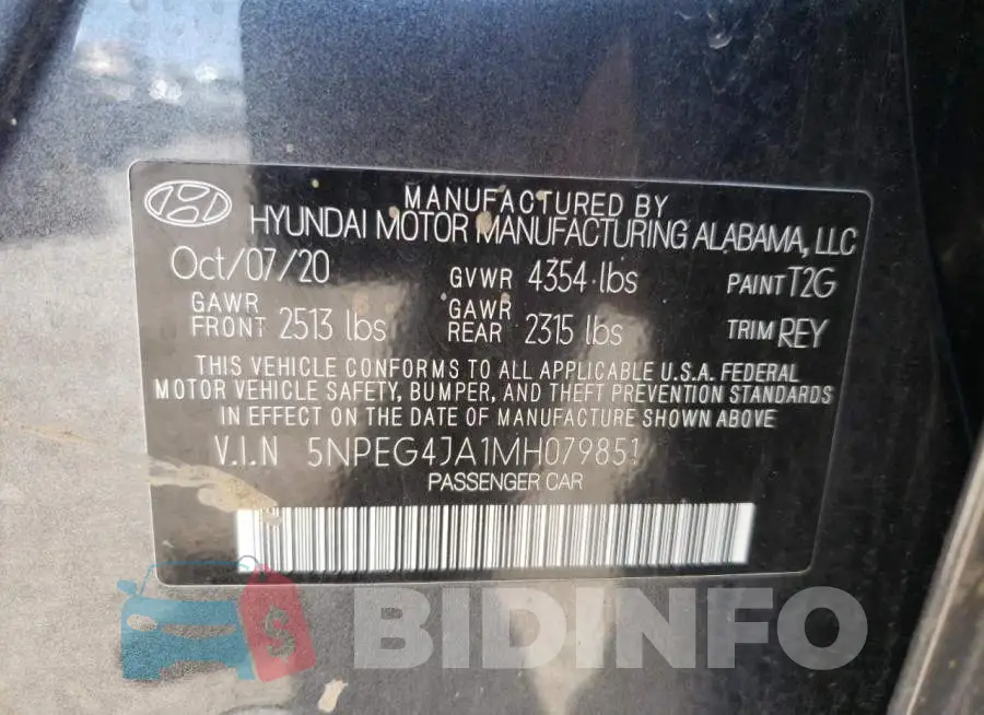 5NPEG4JA1MH079851 Photo# 10