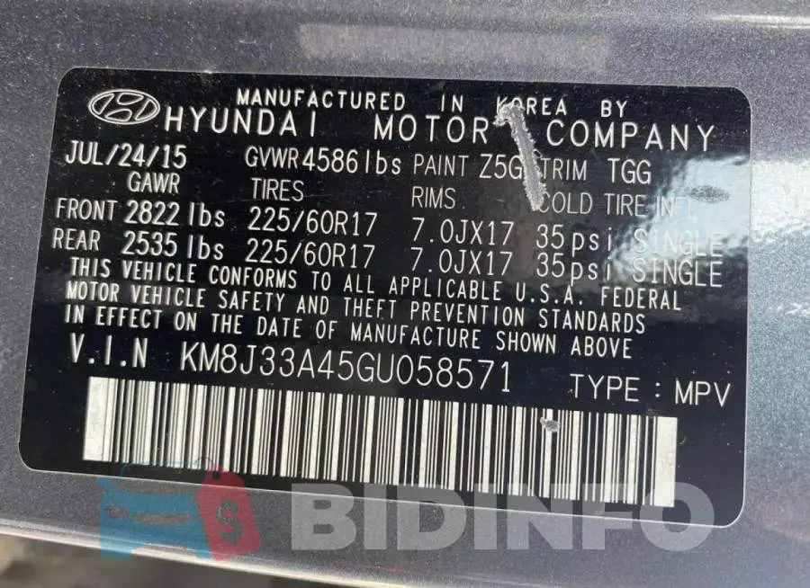 KM8J33A45GU058571 Photo# 10