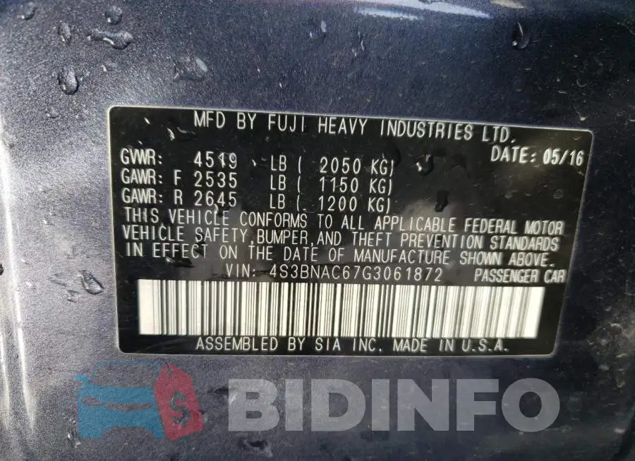 4S3BNAC67G3061872 Photo# 10
