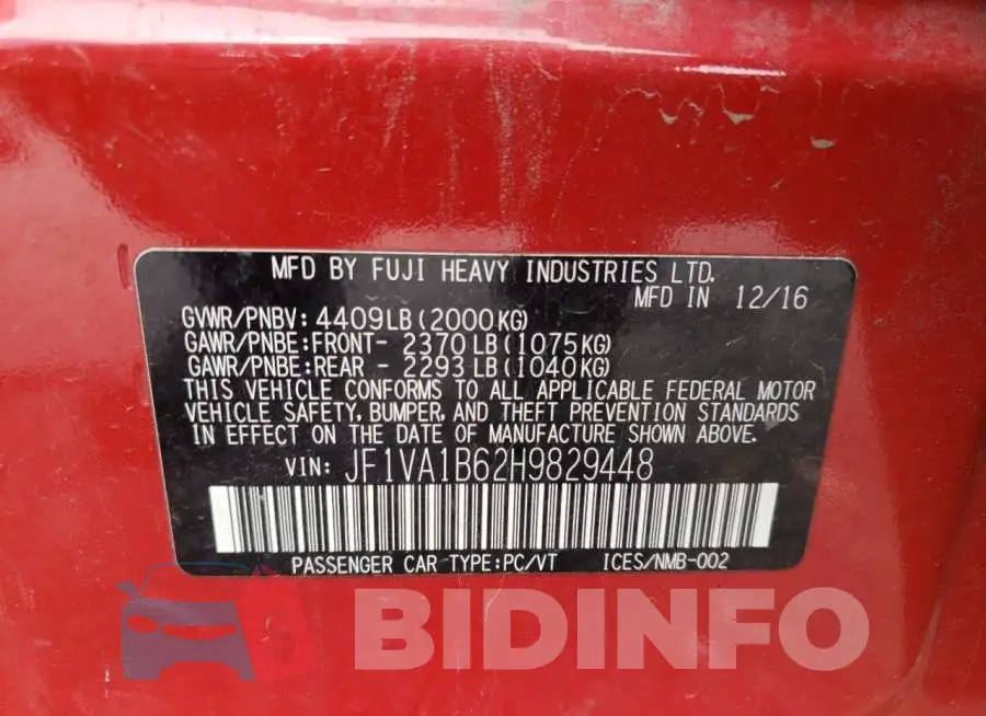 JF1VA1B62H9829448 Photo# 10