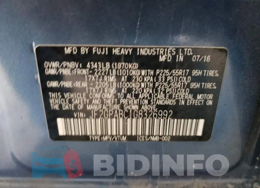 JF2GPABC1G8326992 Photo# 10