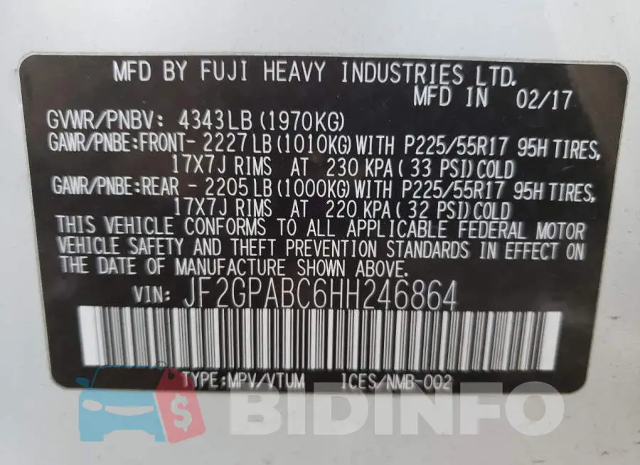 JF2GPABC6HH246864 Photo# 10
