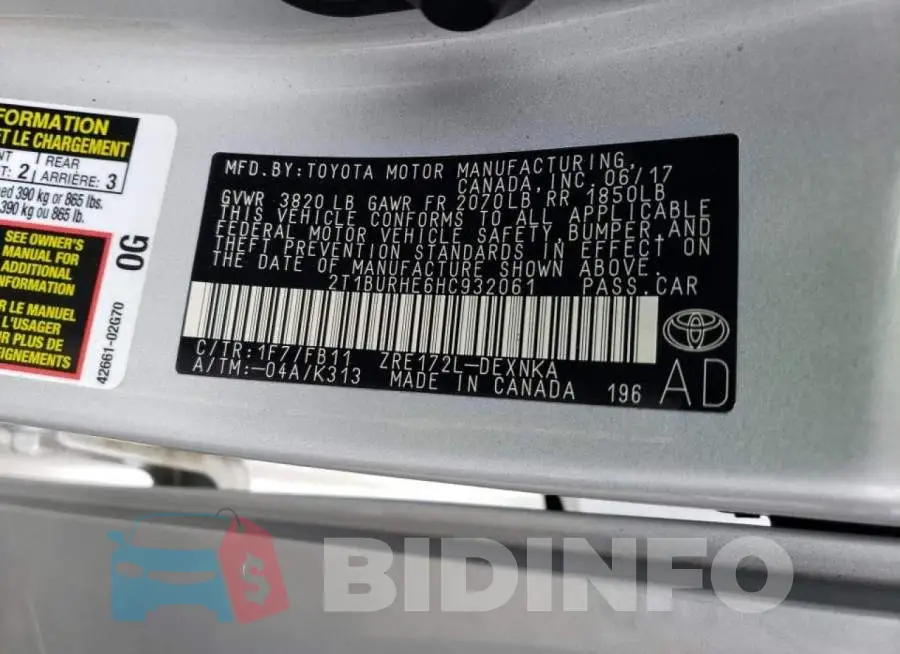 2T1BURHE6HC932061 Photo# 10