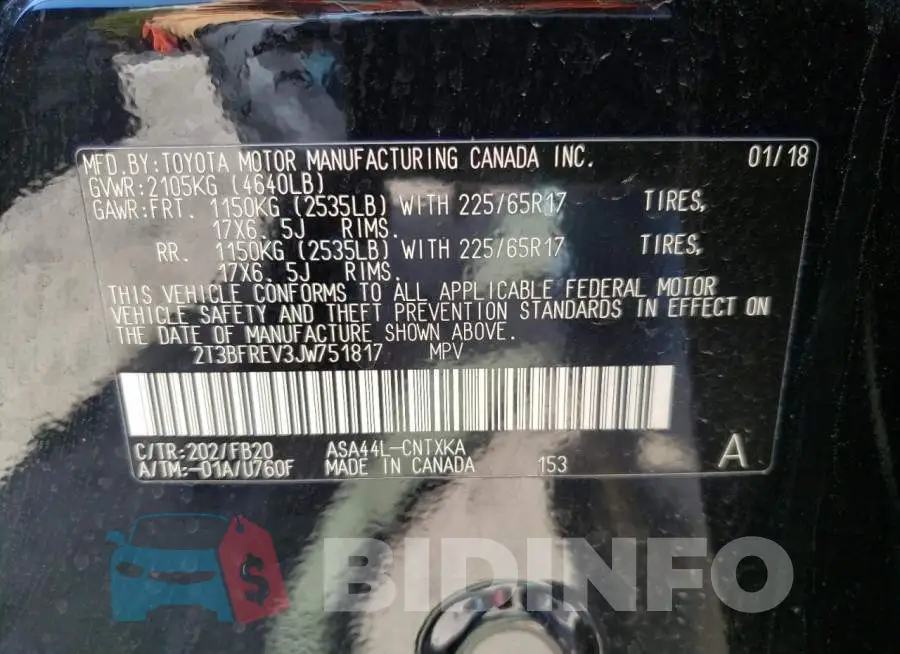 2T3BFREV3JW751817 Photo# 10