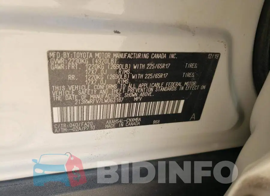 2T3RWRFV7LW063187 Photo# 10