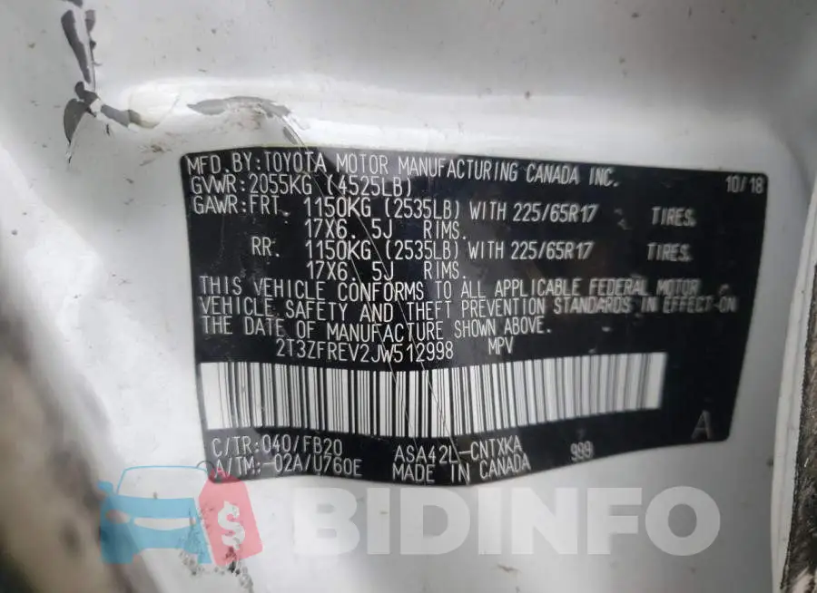 2T3ZFREV2JW512998 Photo# 10
