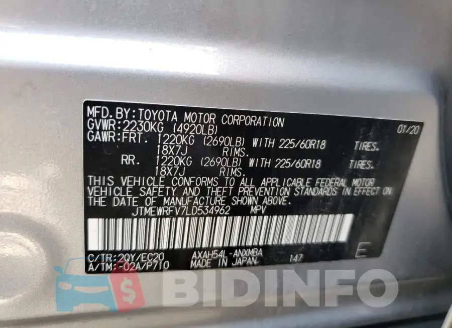 JTMEWRFV7LD534962 Photo# 10