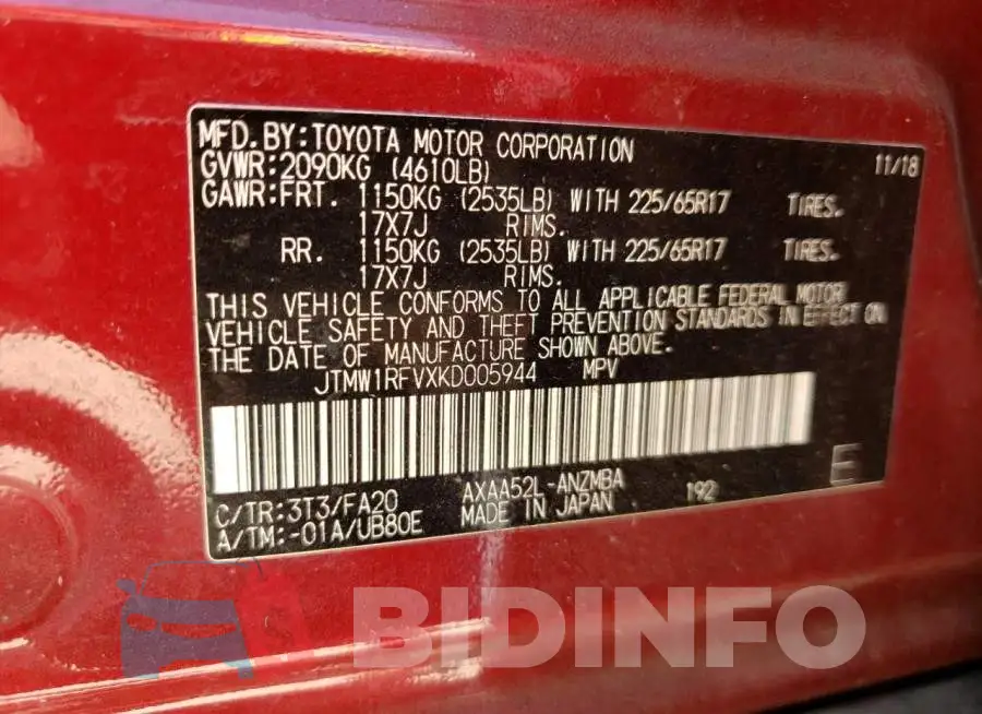 JTMW1RFVXKD005944 Photo# 10