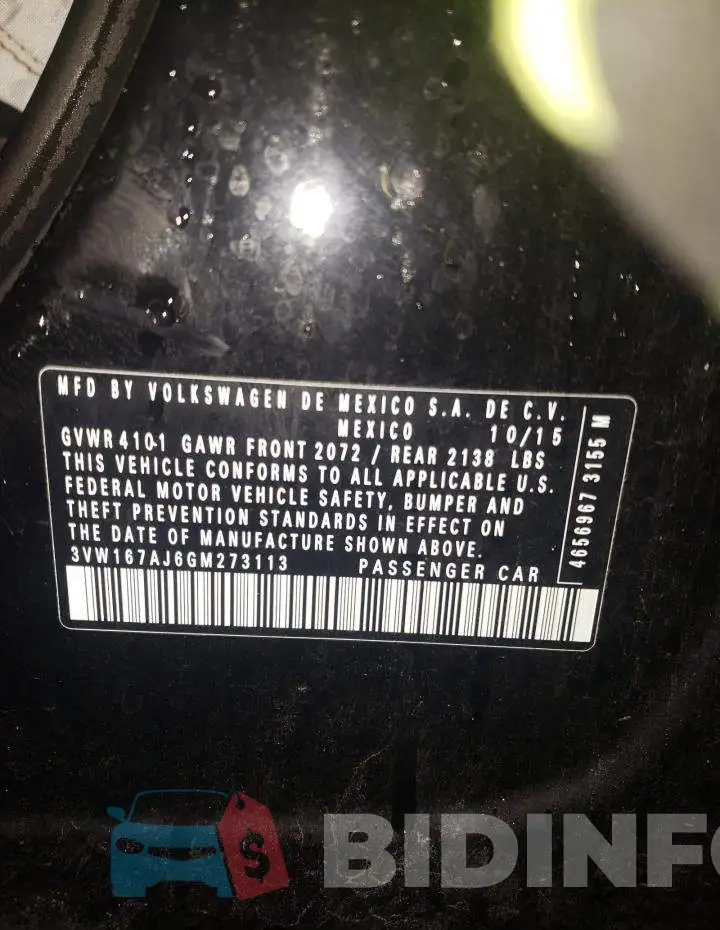 3VW167AJ6GM273113 Photo# 10