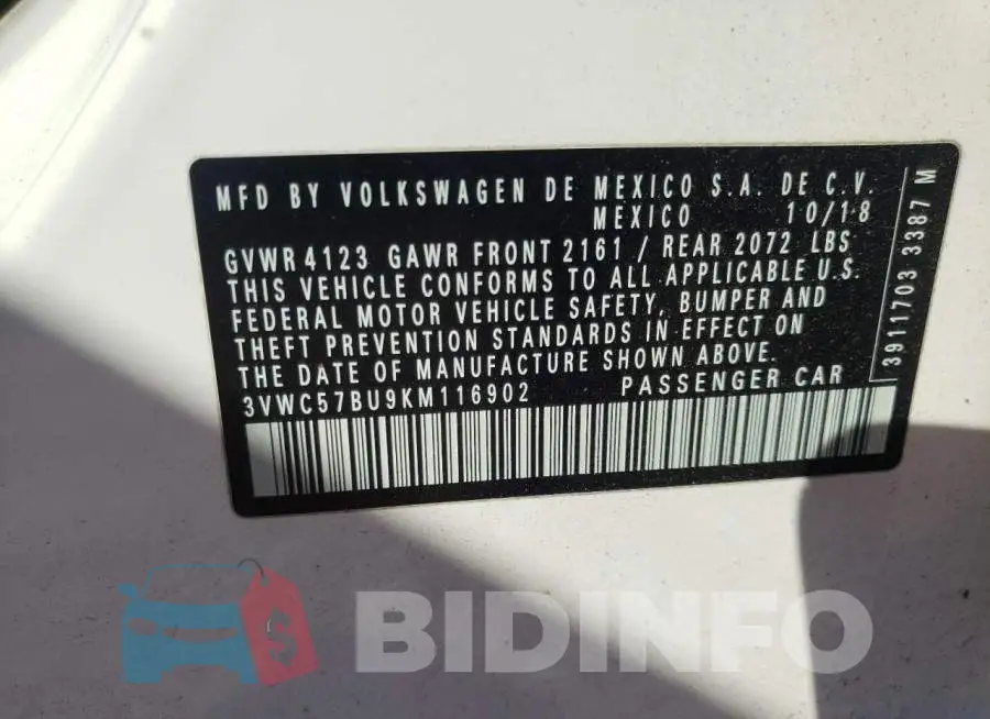 3VWC57BU9KM116902 Photo# 10